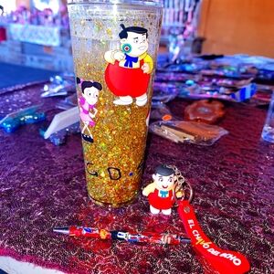 3 piece set snowglobe tumbler, key chain, pen